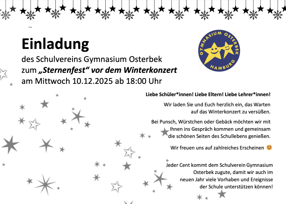 Einladungsschreiben Sternenfest